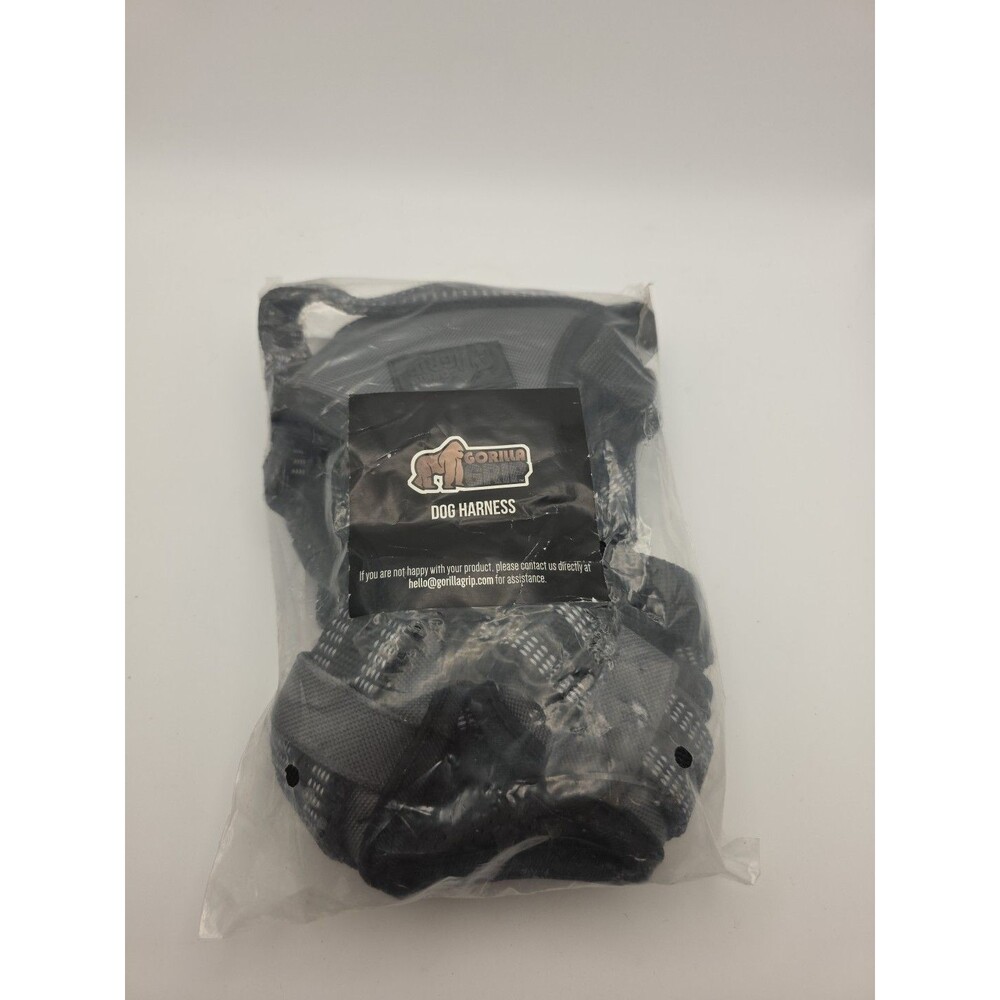Nib Gorilla Grip Dog Harness No-Pull Black Grey Comfortable Durable Handle Large